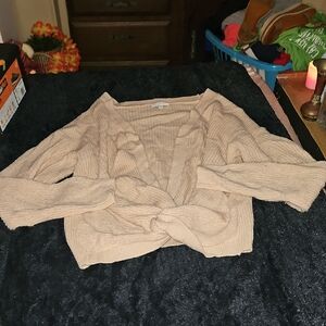 Women's Pink Knotted Knit Sweater